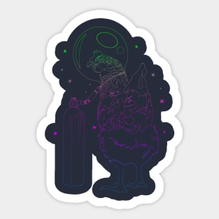 chiken astronaut Sticker